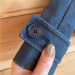 Lacoste Navy Blue Cropped Waxed Canvas Trench Coat Utility Jacket Sz 40 Photo 12