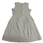 Madewell Dress Women Size 4 Grey White Striped Cotton Sleeveless Pleated Pockets Photo 1