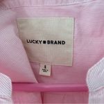 Lucky Brand NWTs Pink Stripe Poplin Lace-Up Blouse Top size small Photo 10