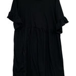 Missguided  Black Ribbed Knit Bell Sleeve Babydoll Mini Dress Women 18 Whimsigoth Photo 0