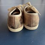Fossil  Gold Metallic Shimmer Statement Sneakers Lace Up Comfort Shoes Size 7 Photo 6