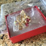 Multicolor crystal Butterfly Stud Earrings goldtone Pink Photo 5