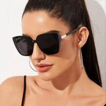 Black Oversized Square Retro Sunglasses Tinted Photo 1