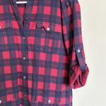 ATM Anthony Thomas Melillo Plaid Flannel Long Sleeve Shirt Dress Red Black Med Photo 1