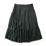 J.Crew NWT Pleated Midi in Black Satin A-line Skirt 10 $98 Photo 1