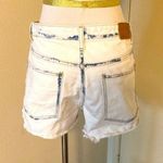 ZARA Distressed Bleached Boyfriend Jean Shorts 100% Cotton Size 2 Photo 3