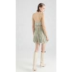 Free People NEW  FP One Ilektra Slip Dress Sage Green Lace Boho Large Coquette Photo 4