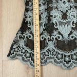 Karen Kane  Black Fairy Lace Top Floral Embroidered‎ Semi Sheer Blouse Photo 4