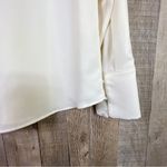 ZARA Scarf Collar Long Sleeve Blouse in a Cream Color The Cuffs have 3 Button Photo 9