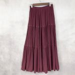 Vtg Boho Prairie Skirt Womens One Size Crinkle Embellished Western Folk Indie Purple Photo 3