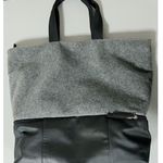 DSW Black Gray Grey Sherpa Fuzzy Weekender Duffle Oversized Travel Bag Tote Pocketbook Luggage Suitcase 🖤 Photo 2