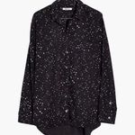 Madewell Oversized Ex-Boyfriend Black White Stars Button Up Shirt Photo 8