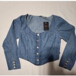 Levi's women's daryn corset long sleeve blouse large Photo 4