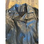 Elodie  faux leather motorcycle biker full zip jacket size medium belted Photo 4