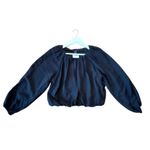 Forever 21  NWT black bubble hem long sleeve top M Photo 9