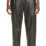 Altuzarra Sidney Crop Straight Leg Lamb Leather Pants Black Size 38/ US 6 Photo 0