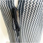 New Ruby Y2K Tie Front Open Vest Size Large Textured Sheer Pattern Black White Photo 7