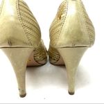 Prada gold Beige Leather Strappy Open Toe Platform heel Pumps size 35.5 Photo 7
