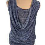 WHBM Fashion Top Marled Blue Choker Draped Size XS Extra Small Photo 2