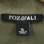 Roz & Ali Military Style Utility Jacket Womens Olive Green Navy Anchor Nautical Size XL Photo 3