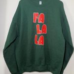 Jerzees  Women's Unisex Green Christmas Pullover Sweater Sweatshirt‎ Size Large Photo 0