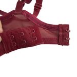 Victoria's Secret Vintage Victoria Secret Bra Mesh Velvet Deep Red Womens 34B Photo 5