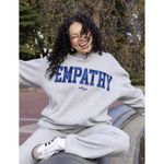 THE MAYFAIR GROUP Empathy Always Graphic Sweatshirt in Grey/Plaid Size X Photo 9