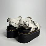 Dr. Martens Voss Heart Fluffy Faux Fur Platform Sandals in White Milled Nappa Photo 3