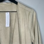 Soft Surroundings  Viviana Faux Suede Beige Waterfall Open Cardigan Size L NWT Photo 2