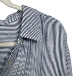 Jane and Delancey Womens Sz 1X Blue Long Sleeve Button Up Casual Striped Top Photo 4