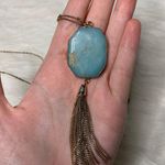 Francesca's  Blue Stone Tassel Necklace Photo 4