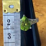 Natural Peridot Sterling Silver Ring Size 8 Photo 7