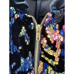Weissman Black Velvet Sequin Bomber Jacket Rainbow Sparkle Dance Costume Top Photo 12