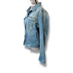 Levi's Gap Women's Size L Med Blue Denim Button Front Distressed Jacket Photo 3