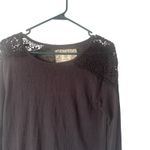 Element Women's Size‎ Medium Black Crochet Semi Sheer Long Sleeve Shirt Photo 1