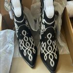MIA  Black Boots with White Embroidery Photo 1