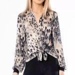 Maven West NWT  Womens Animal Print Super Soft Button-Up Long Sleeve Top small Photo 6