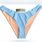 J.Crew Light Blue Curved Waist Cheeky Bikini Bottoms Size Small NWT Photo 0