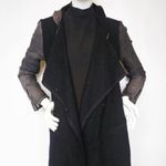 Free People Drippy Wool Linen Asymmetrical Hooded Coat Jacket Photo 3