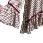 About A Girl Women Top M Maroon Flouncy Hem Floral Print Boho Festival Hippie Photo 7