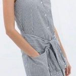 ZARA Pleated Sleeveless Black and White  Trafaluc Button Up Dress Size M Photo 0