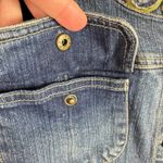 CJ Banks Stretch Cotton Embroidered 3/4 Sleeve Snap Up Jean Jacket Size X 14W Blue Photo 3