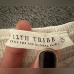 12th Tribe  White Balloon Sleeve Crop Top Blouse with Tie size medium NWOT Photo 7