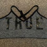 None Gray Sports Bra with Black Lettering (True) Photo 0