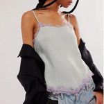 Free People Intimately Sunset Lover Lace Trim Cami in Sea Mist XS NWOT Photo 1