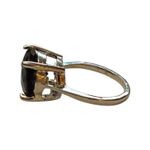 Black Unique Solitaire Stone Silver Ring Size 6 Photo 4