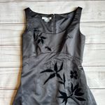 Kay Unger  Dark Charcoal Gray Beaded Floral Formal Dress Size 6 Photo 3