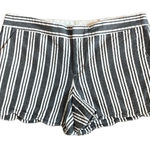 Club Monaco  Medium Gray White Stripe Seersucker Scallop Hem Flat Front Shorts Photo 0