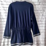 Liz Claiborne Liz Sport Vintage Navy Blue Sailor Style Long Button Down Cardigan Photo 1