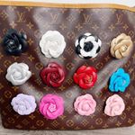 Camellia Flower Vegan Leather Magnetic Bag Charm Photo 9
